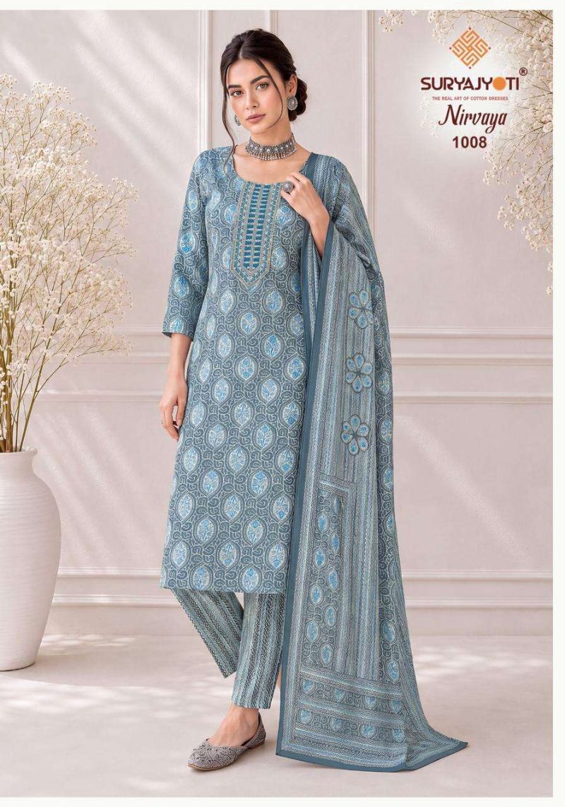 Nirvaya Vol 1 By Suryajyoti Rayon Foil Printed Readymade Dress 